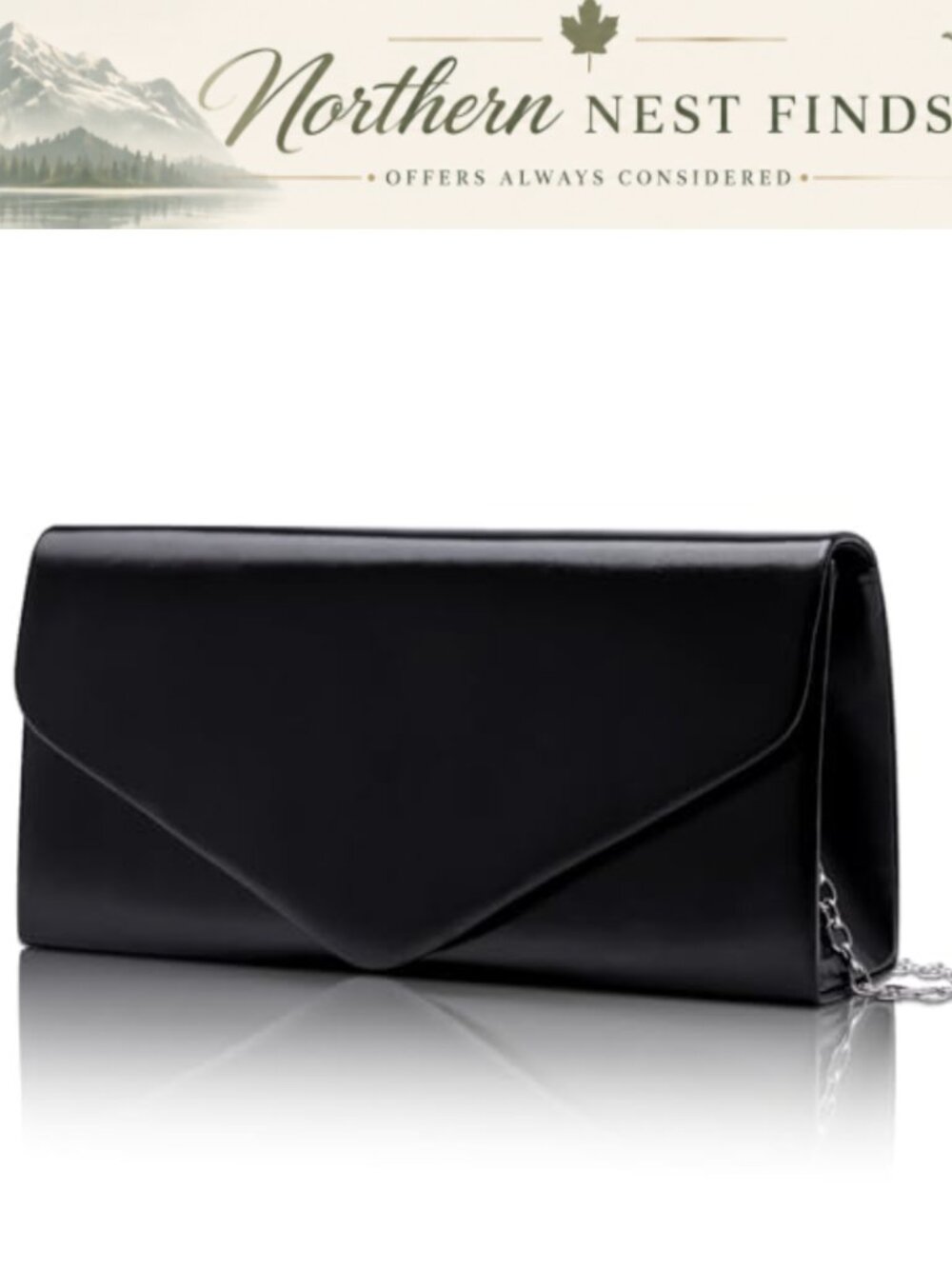 Faux Leather Clutch Purse Detachable Chain Evening Bag Envelope Party Handbag